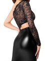 Robe mi-longue Erotica F339 wetlook et dentelle