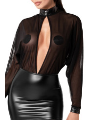 Mini robe Opium F348 wetlook et tulle