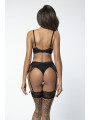 Porte-jarretelles tulle et dentelle noir V-10712 - Axami 