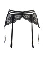 Porte-jarretelles tulle et dentelle noir V-10712 - Axami 