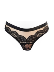 String tulle et dentelle noir V-10718 - Axami