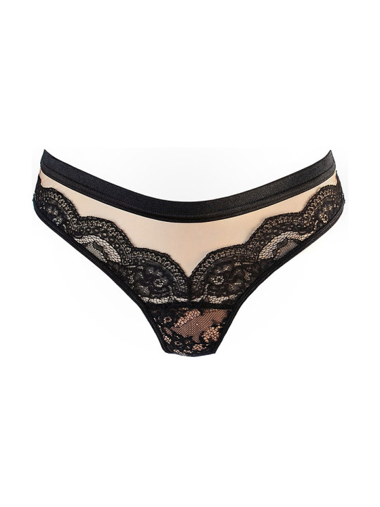 String tulle et dentelle noir V-10718 - Axami