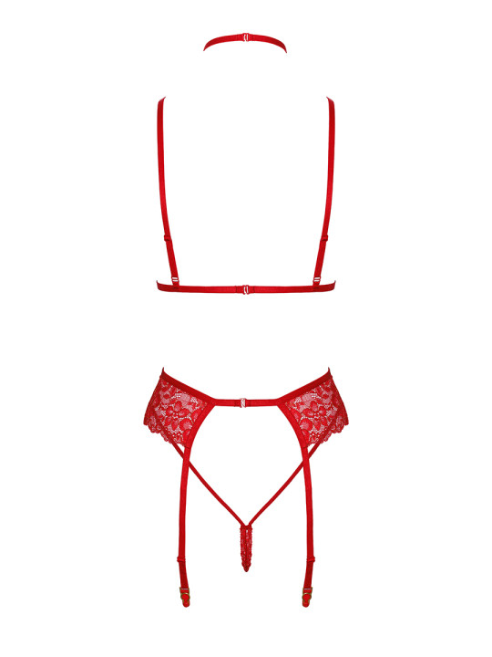 Ensemble 5 pièces Bondage Red Lace Kiss 243 - Kissable