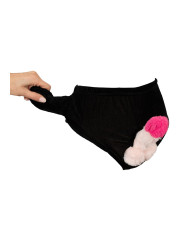 Slip avec pénis en peluche mobile