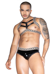 Ensemble sexy deux pièces noir et blanc - J Lingerie