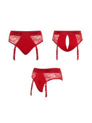 Harnais lingerie Diva (rouge) - Strap On Me