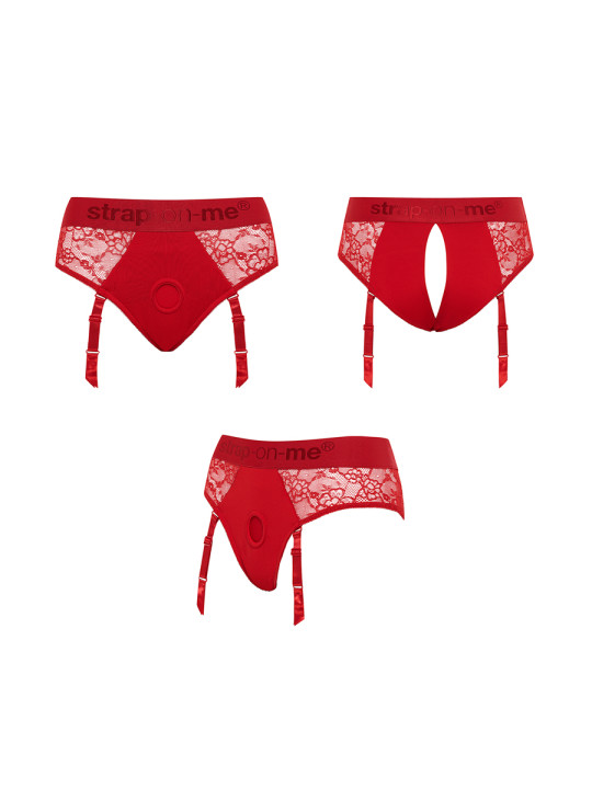 Harnais lingerie Diva (rouge) - Strap On Me