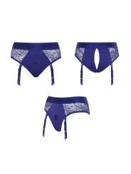 Harnais lingerie Diva (bleu) - Strap On Me