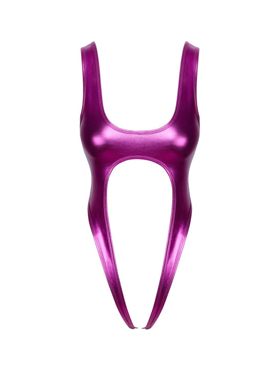 Body rose métallisé ouvert à l'entrejambe - Cotelli Lingerie