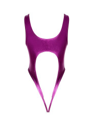 Body rose métallisé ouvert à l'entrejambe - Cotelli Lingerie