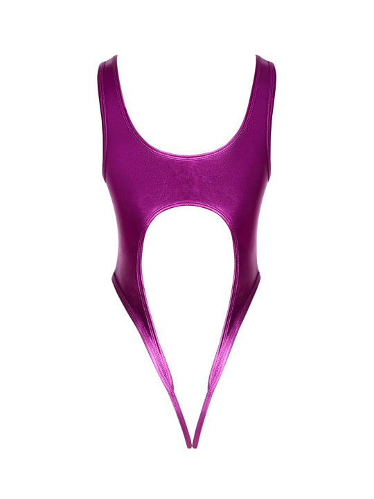 Body rose métallisé ouvert à l'entrejambe - Cotelli Lingerie
