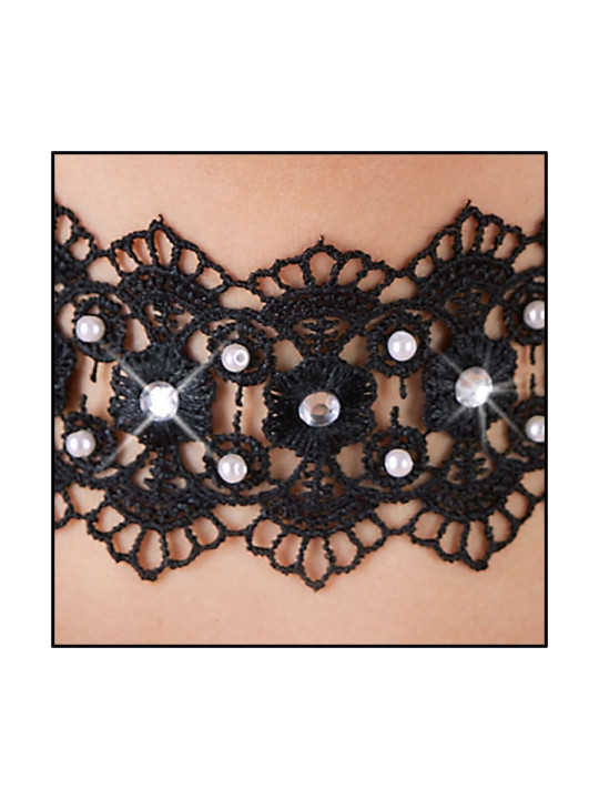 Collier brodé avec strass - Cotelli Accessoires