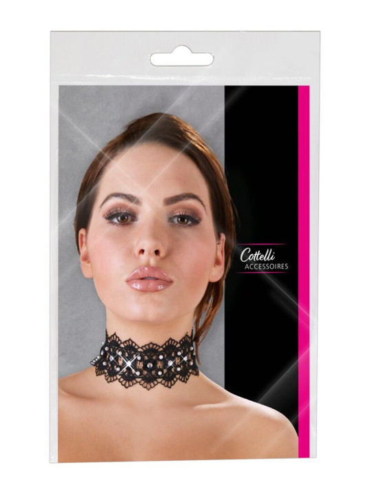 Collier brodé avec strass - Cotelli Accessoires