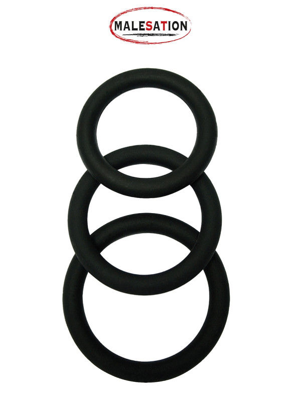 Set 3 CockRings silicone - Malesation