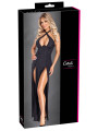 Robe longue à décolleté plongeant noire argentée - Cottelli PARTY 