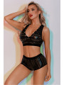 Ensemble Top et Shorty noir - J Lingerie