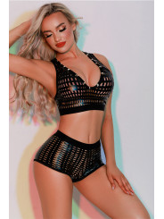 Ensemble Top et Shorty noir - J Lingerie
