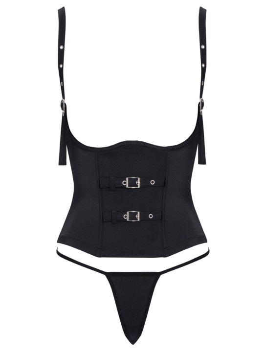 Ensemble corset seins nus noir - Cottelli PARTY 