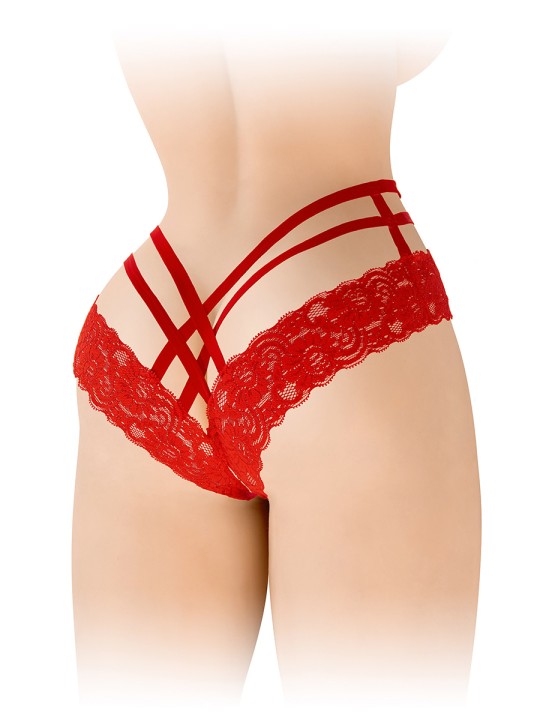 Tanga ouvert Anne - rouge