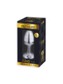 Plug métal bijou transparent L - Alive
