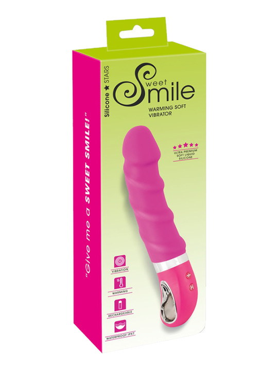 Vibro chauffant rechargeable 22,8 x 4 cm - Sweet Smile