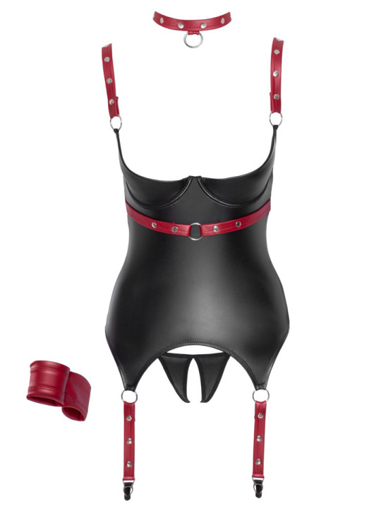 Ensemble ouvert avec collier et menottes - Cotelli BONDAGE
