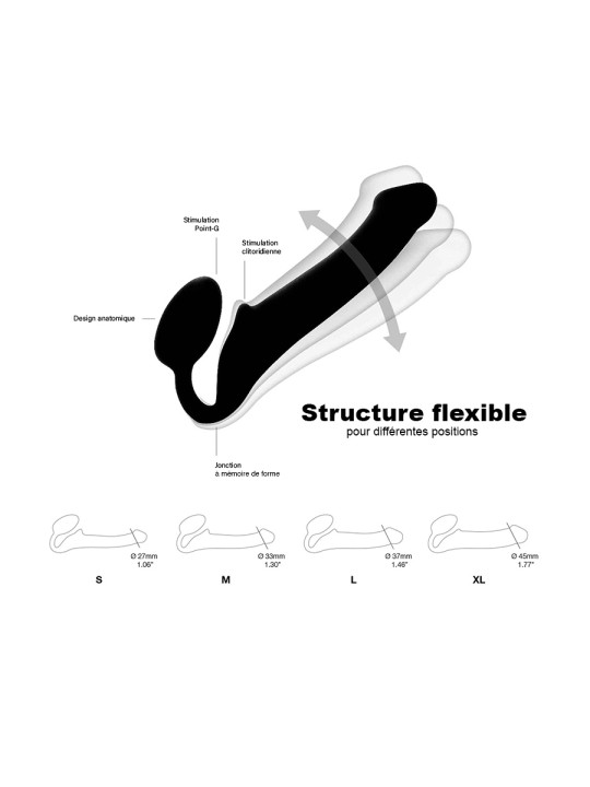 Gode ceinture strap-on noir L