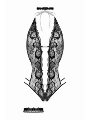 Ensemble body ouvert Renee noir - Christine