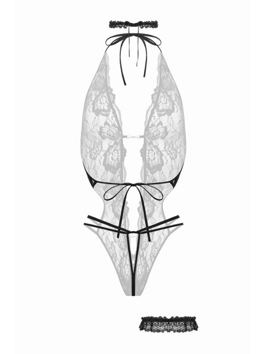 Ensemble body ouvert Renee noir - Christine