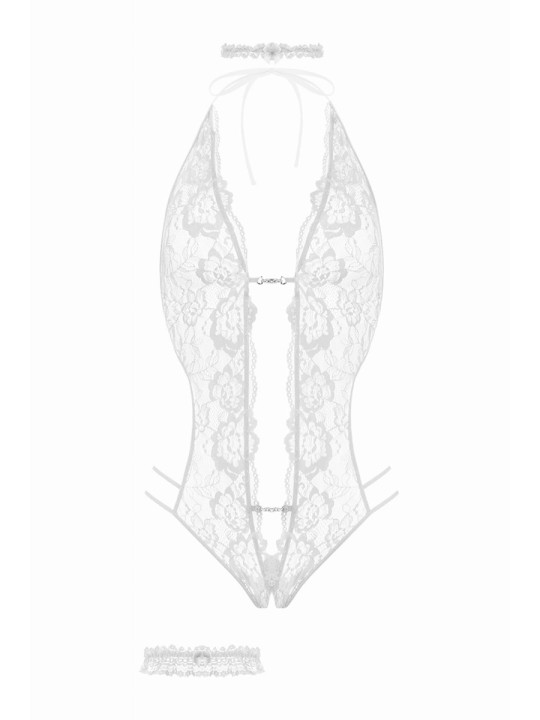 Ensemble body ouvert Renee blanc - Christine
