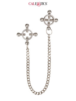 Pinces à tétons 4 points & chaine - Calexotics