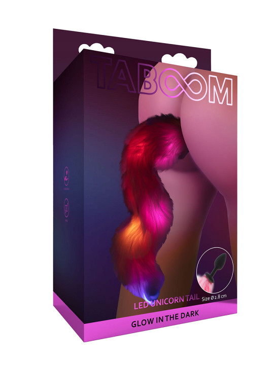 Plug anal Licorne avec queue lumineuse - Taboom