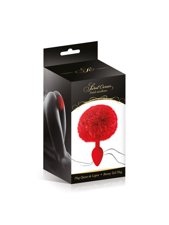 Plug queue de lapin - rouge