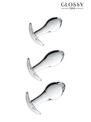 Set 3 plugs anal en verre Glossy Toys n° 17