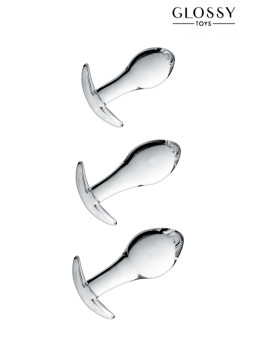 Set 3 plugs anal en verre Glossy Toys n° 17