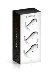 Set 3 plugs anal en verre Glossy Toys n° 17