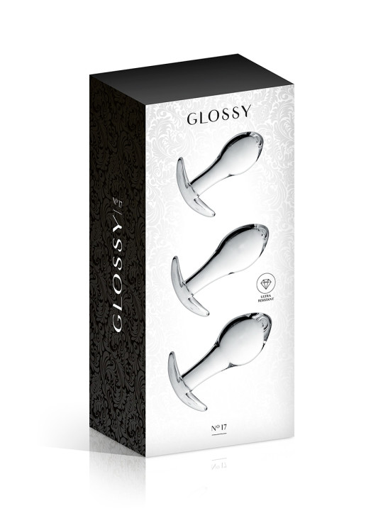 Set 3 plugs anal en verre Glossy Toys n° 17