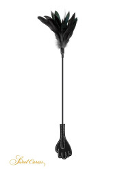 Mini cravache main avec plumes noires - Sweet Caress