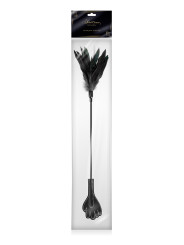 Mini cravache main avec plumes noires - Sweet Caress