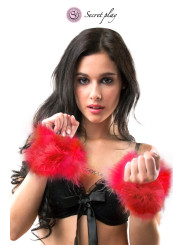 Menottes marabou rouge - Secret Play