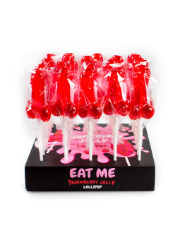 Présentoir de 40 sucettes pénis à la fraise