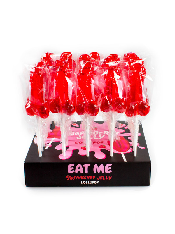 Présentoir de 40 sucettes pénis à la fraise