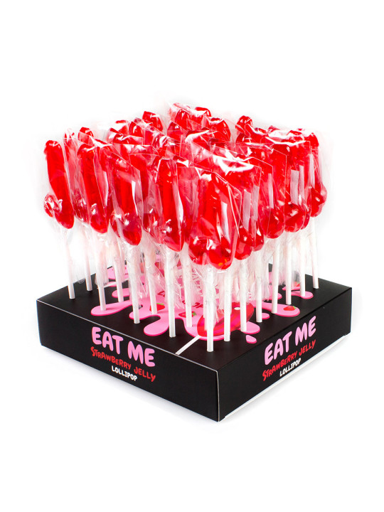 Présentoir de 40 sucettes pénis à la fraise
