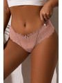 String dentelle dos lacé Rose - Litolu Lingerie
