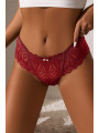 String dentelle dos lacé Bordeaux - Litolu Lingerie