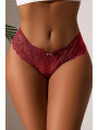 String dentelle dos lacé Bordeaux - Litolu Lingerie