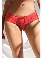 Culotte ouverte dentelle O Rouge - Litolu Lingerie
