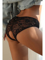 Culotte ouverte dentelle O Noir - Litolu Lingerie