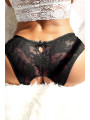 Culotte ouverte dentelle O Noir - Litolu Lingerie