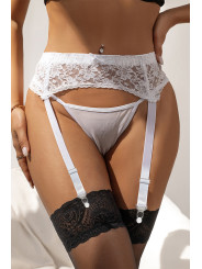 Porte-jarretelles et string Blanc - Litolu Lingerie